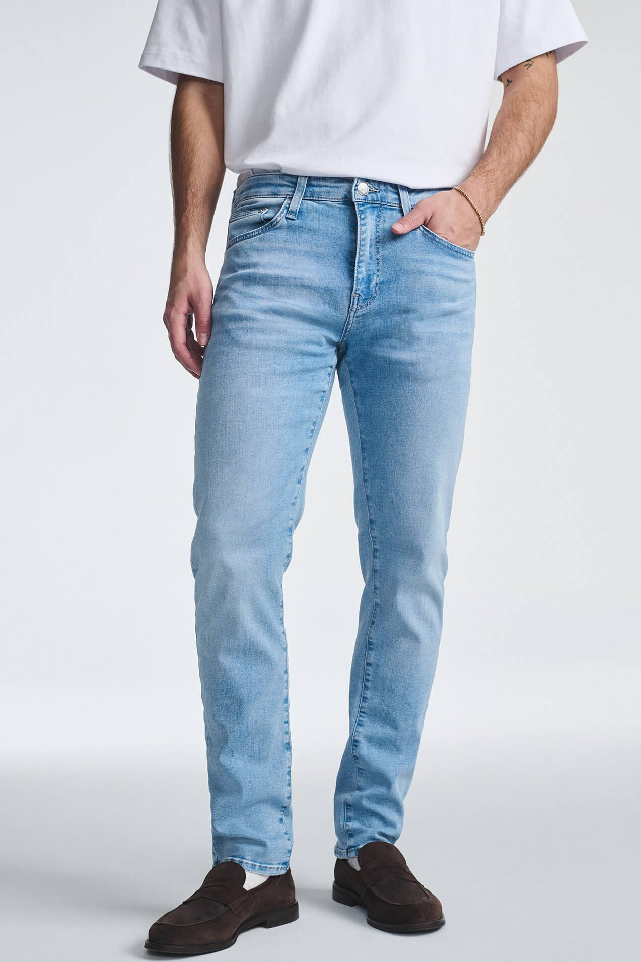 Mavi Marcus Slim Straight in aqua feather blue