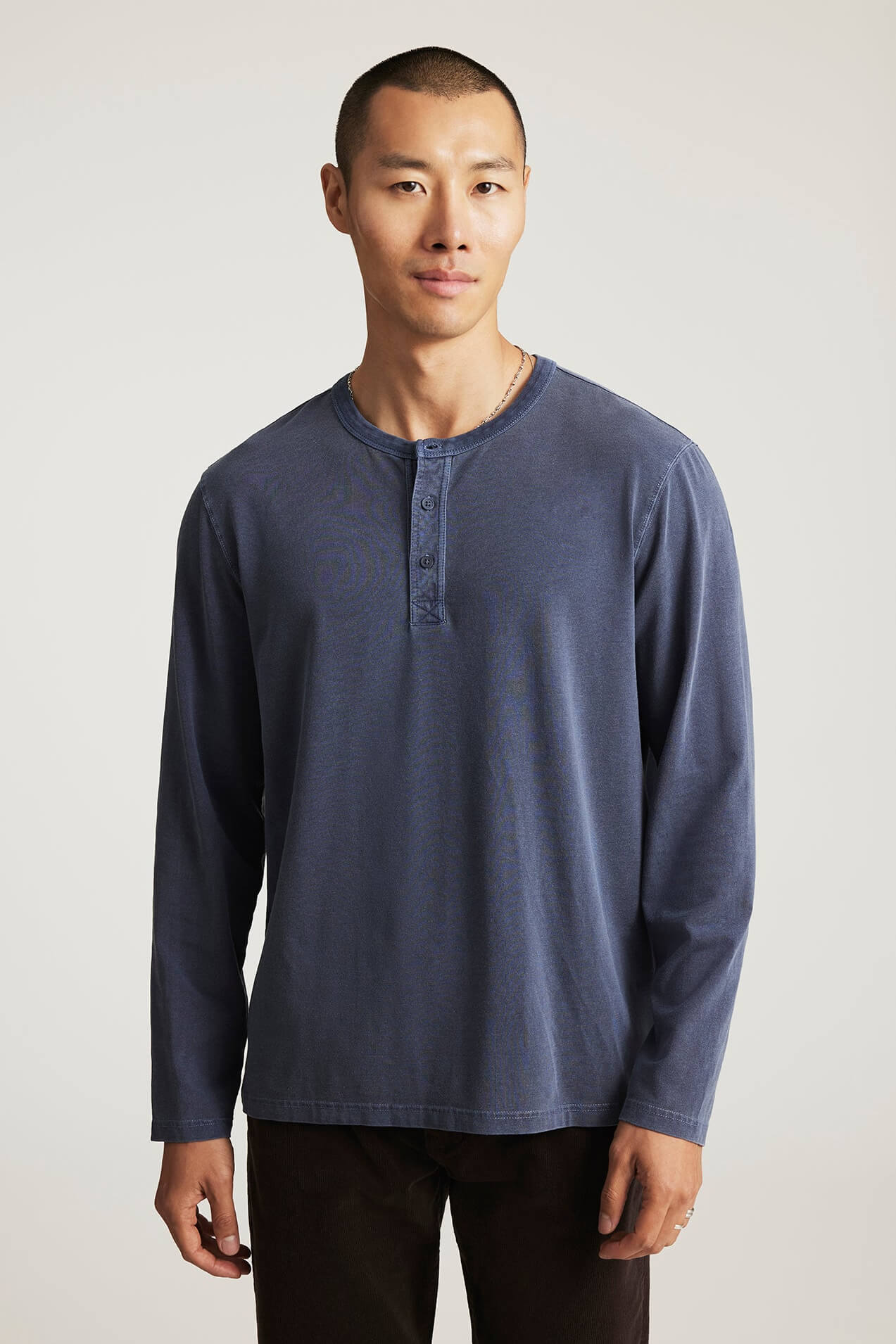 Half Buttoned Long Sleeve Tee