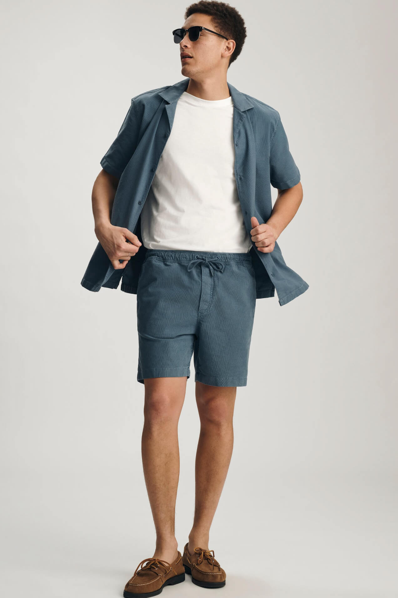 Mavi Textured Shorts in flint stone