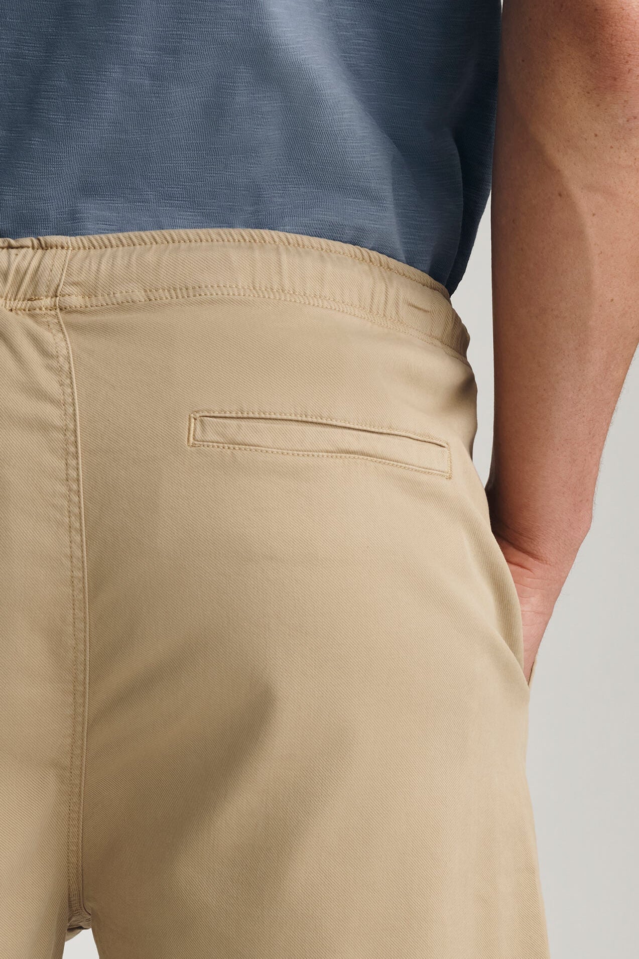 Mavi Woven Short in olive gray back close up