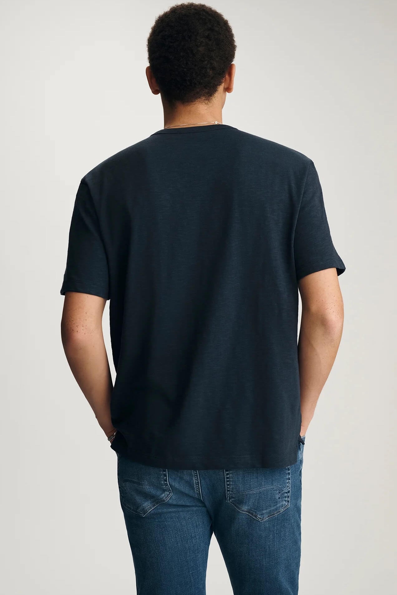 Mavi Buttoned Short Sleeve Tee in Navy back