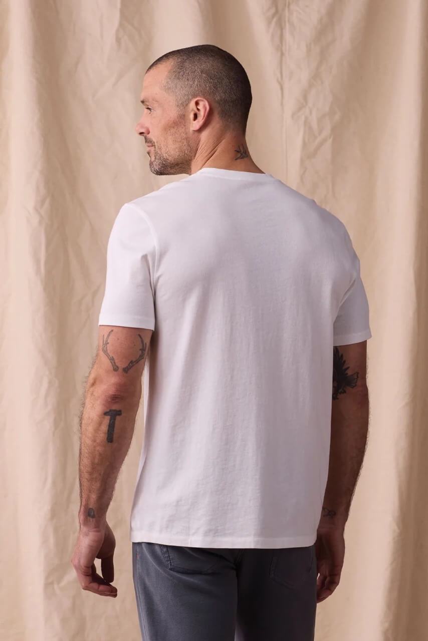 Normal Jersey Henley in White Back