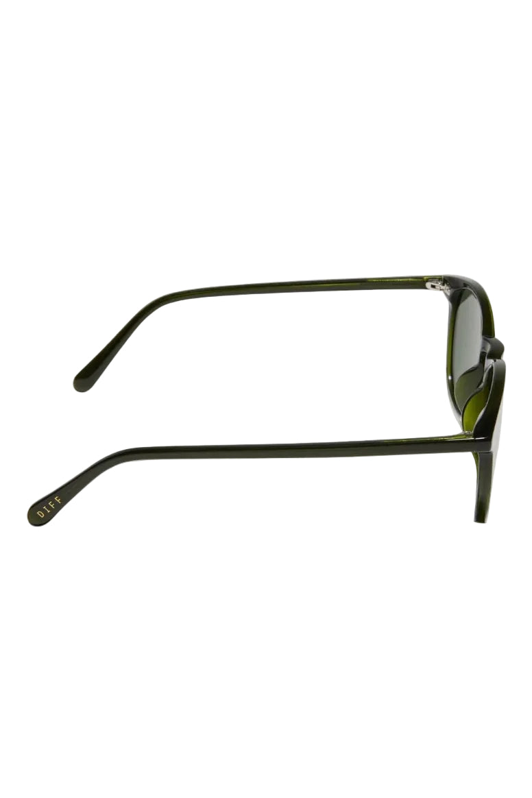 Diff Eyewear Jaxson XL Polarized Sunglasses in Dark Olive side view