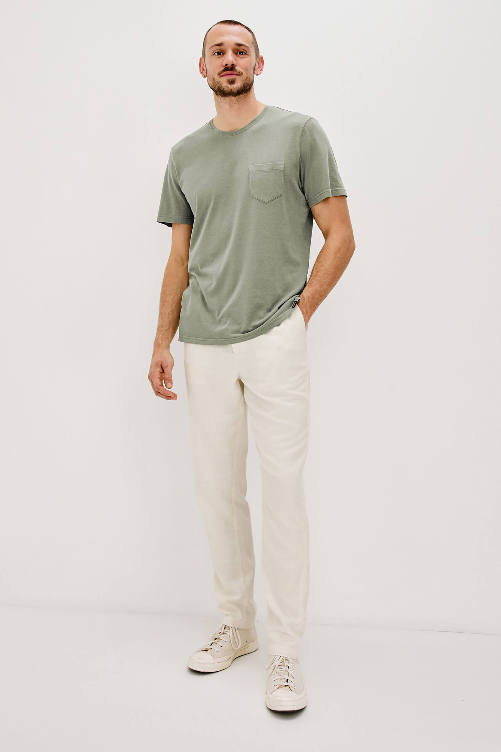 Rails Johnny T Shirt in olive short sleeve