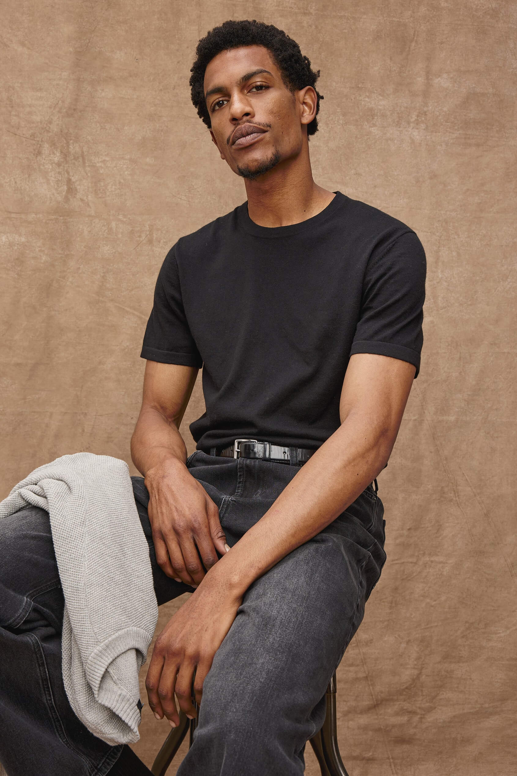 Rails Mason Cotton Cashmere Tee in black