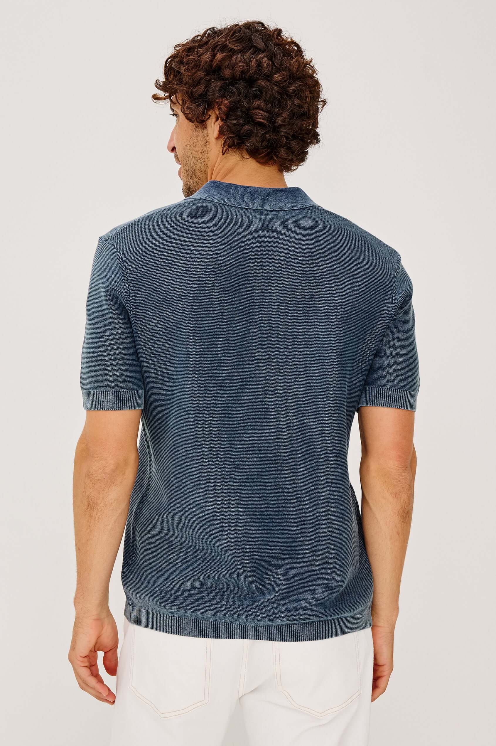 Rails Baker Polo in Sunwashed Navy back fit