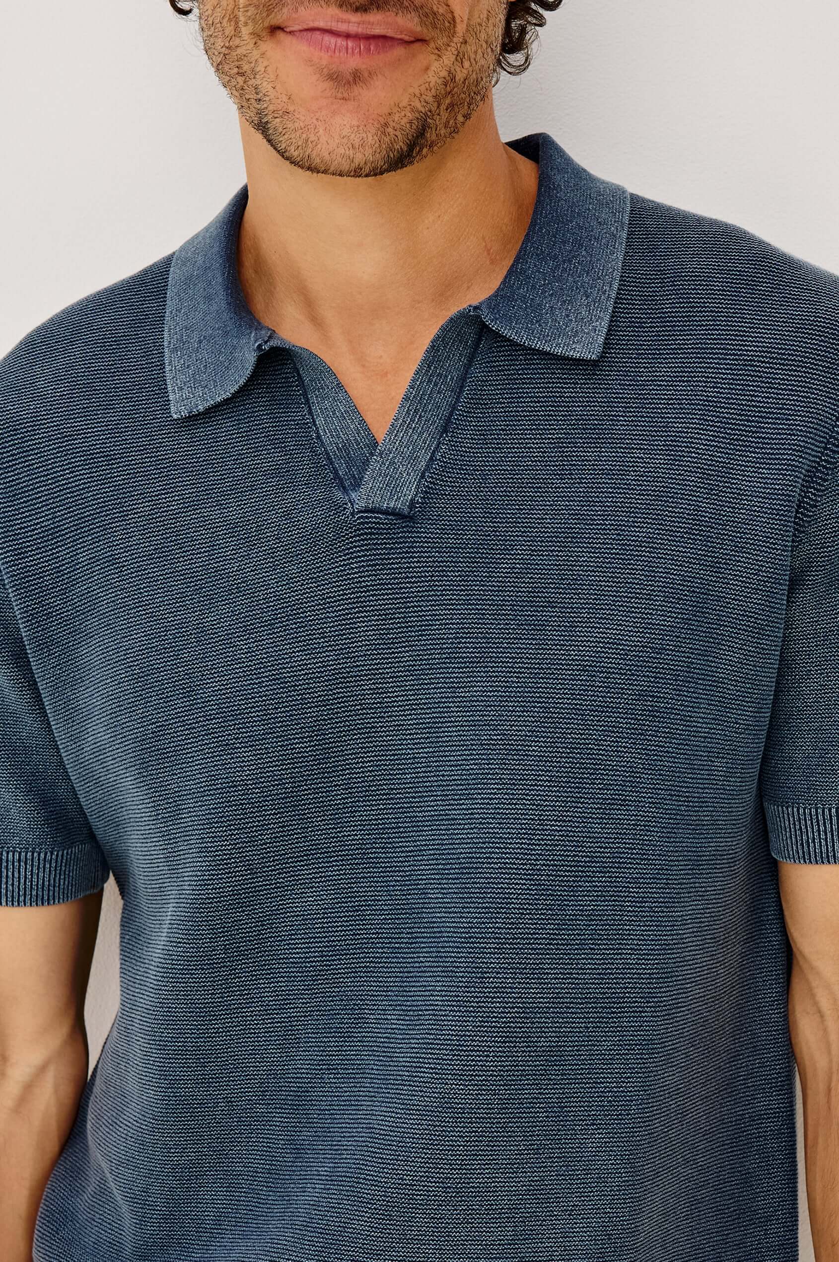 Rails Baker Polo in Sunwashed Navy close up