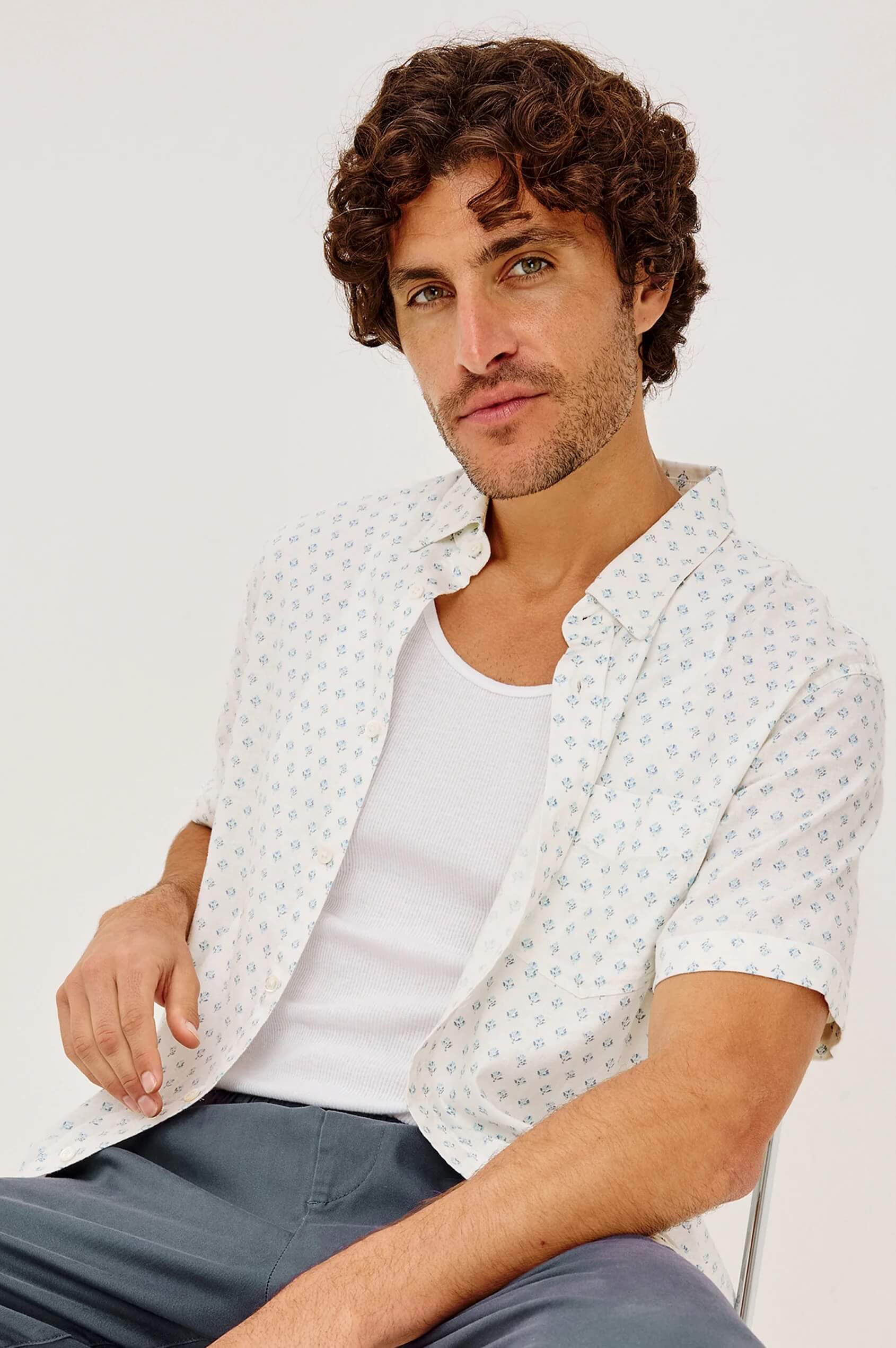 Rails Carson shirt in White Blue Block style