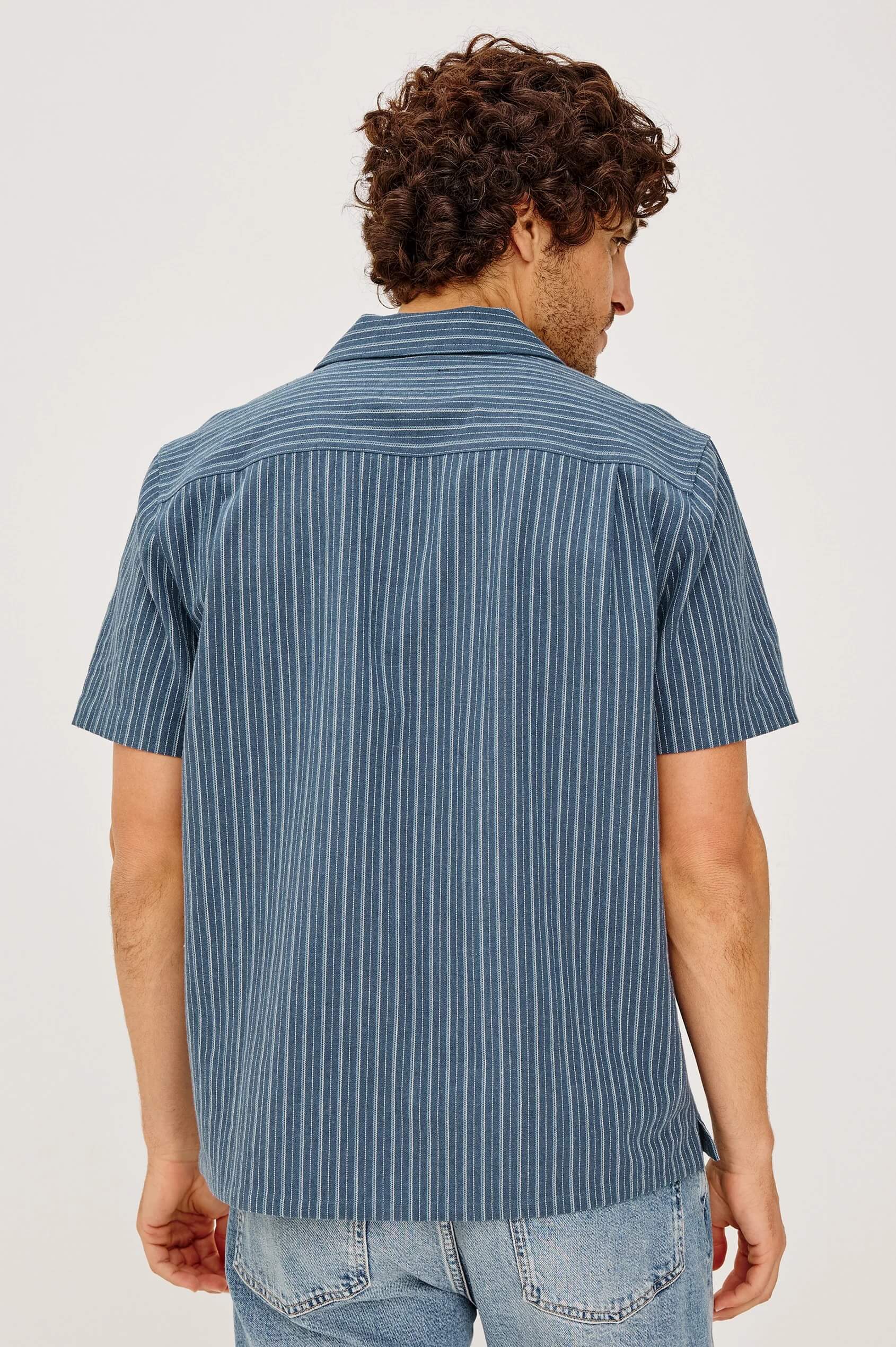 Rails Ely shirt Navy Multi Stripe back fit