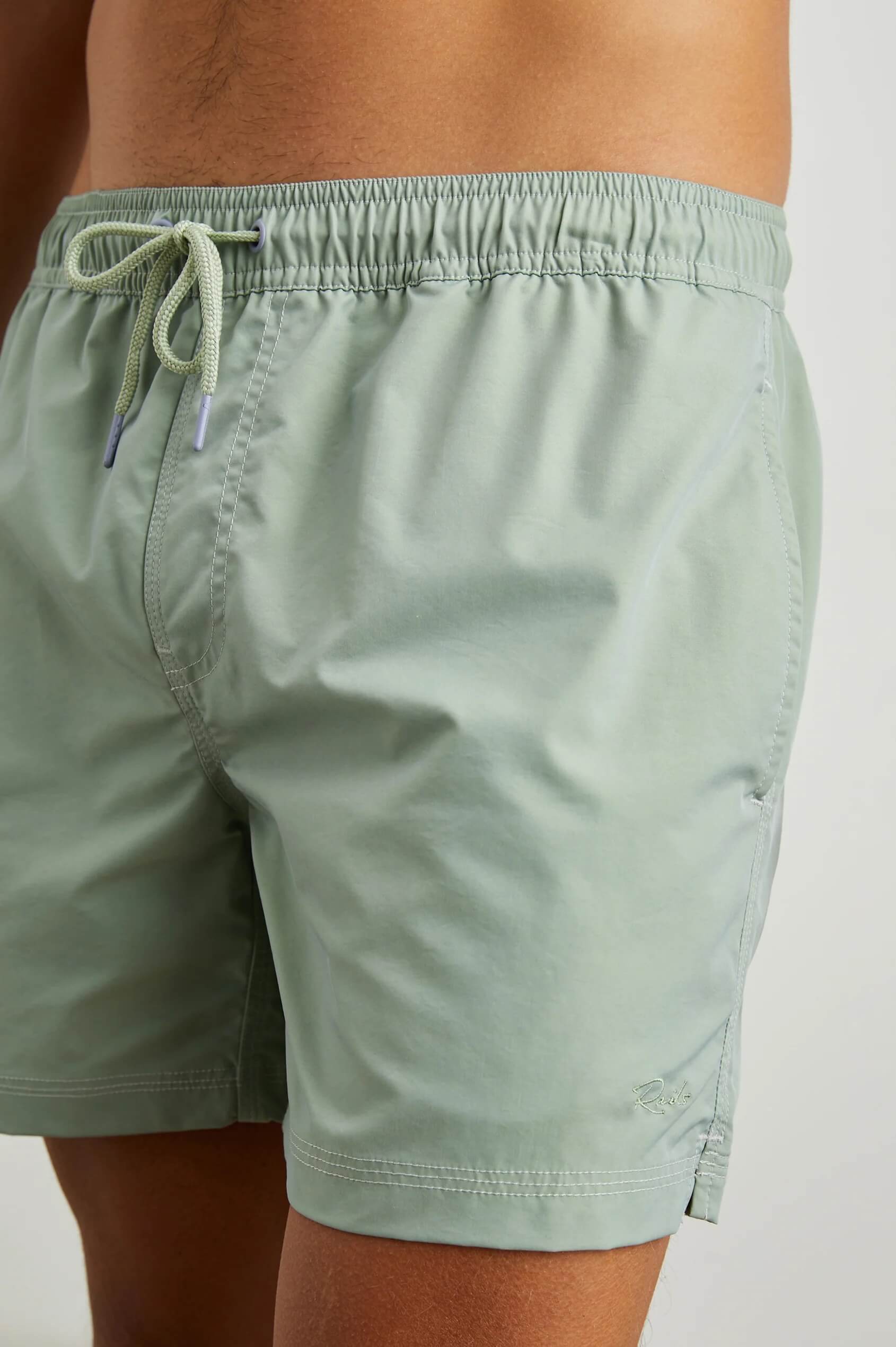Rails Labrea swim short in Tea Leaf close up