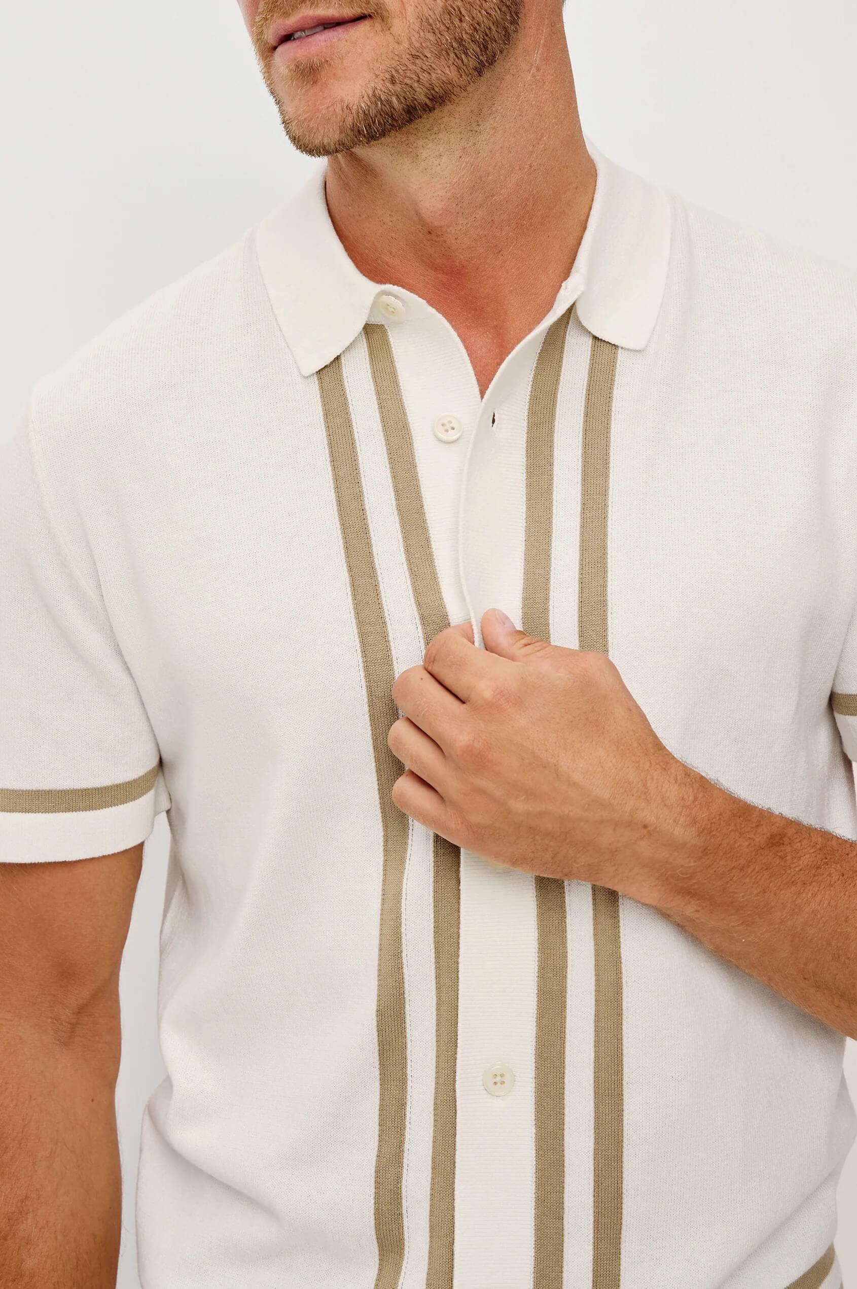 Rails Leo shirt in White Cashew close up