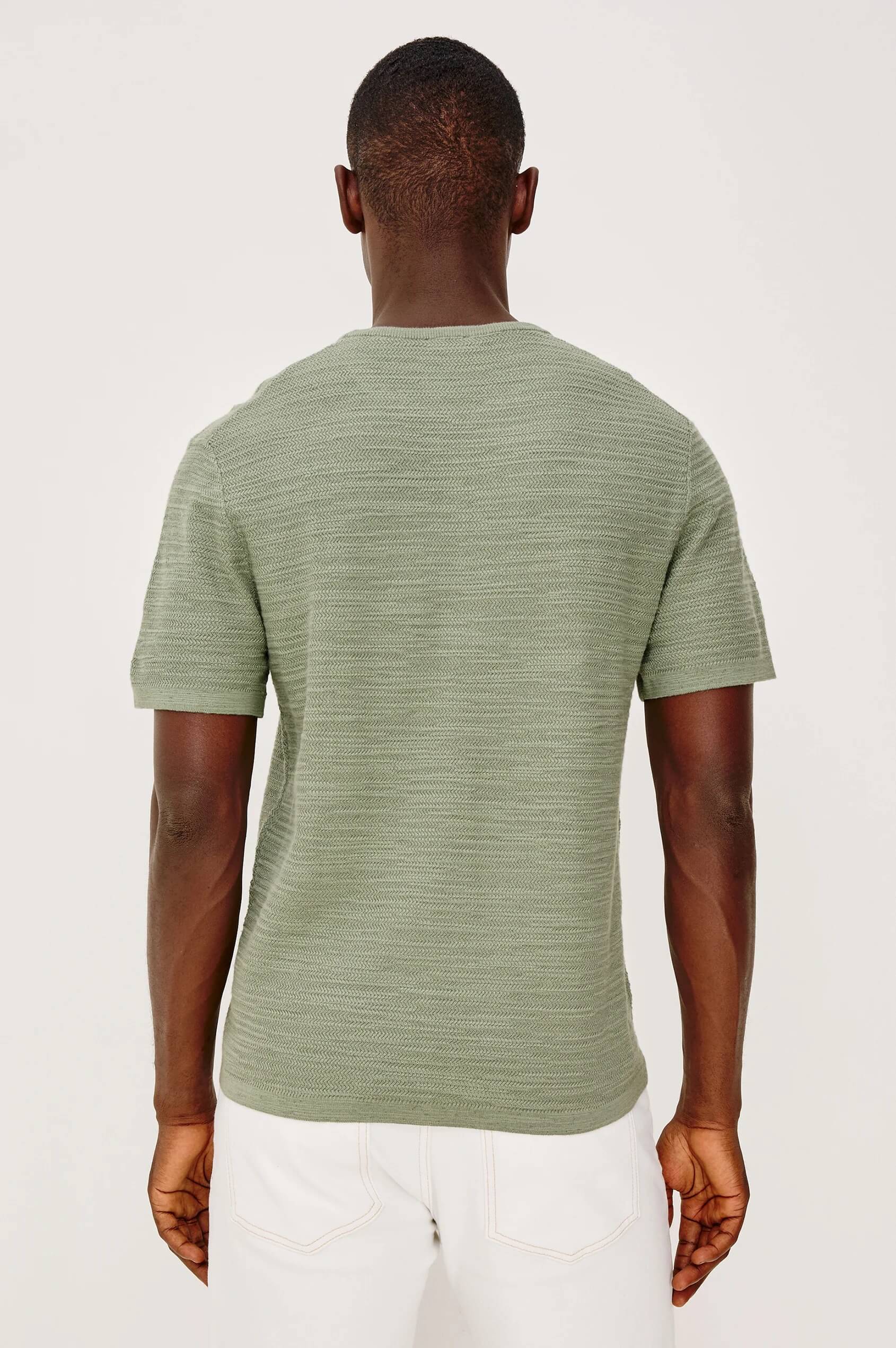 Rails Theo short sleeve sweater in Silver Sage back fit