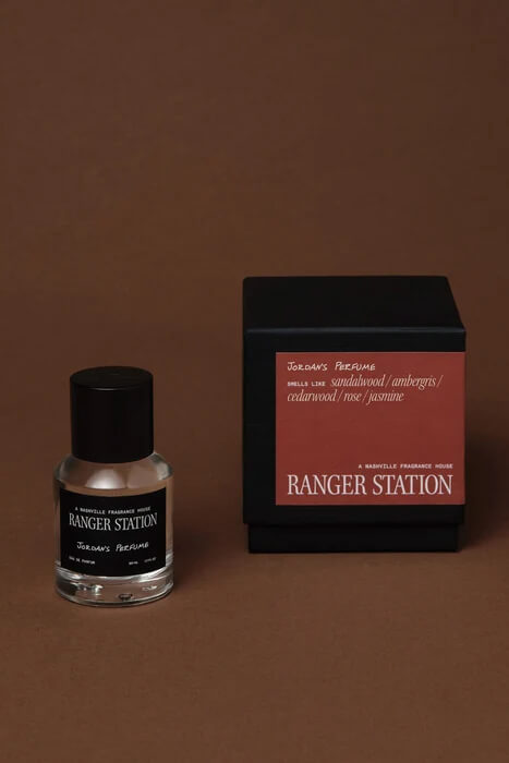 Ranger Station Jordan's Perfume unisex skin scent with sandalwood, ambergris, cedarwood, rose and jasmine fragrance notes.