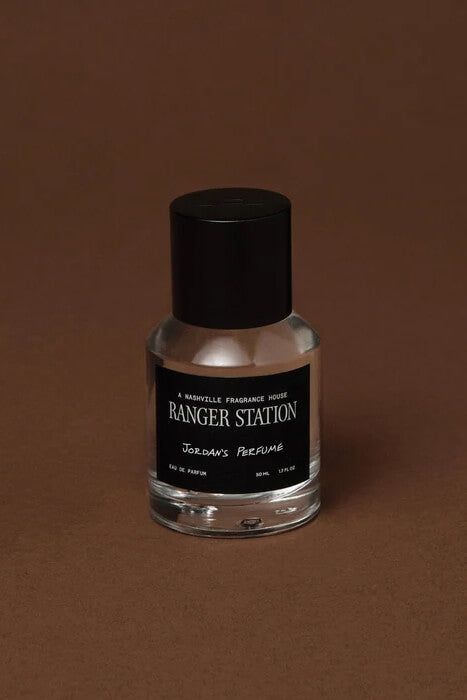 Ranger Station Jordan's Perfume unisex skin scent with sandalwood, ambergris, cedarwood, rose and jasmine fragrance notes.