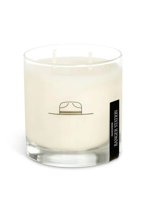 Ranger Station Oakmoss Candle 8 oz. soy wax blend candle with moss, cedarwood, amber and bergamot fragrance notes.