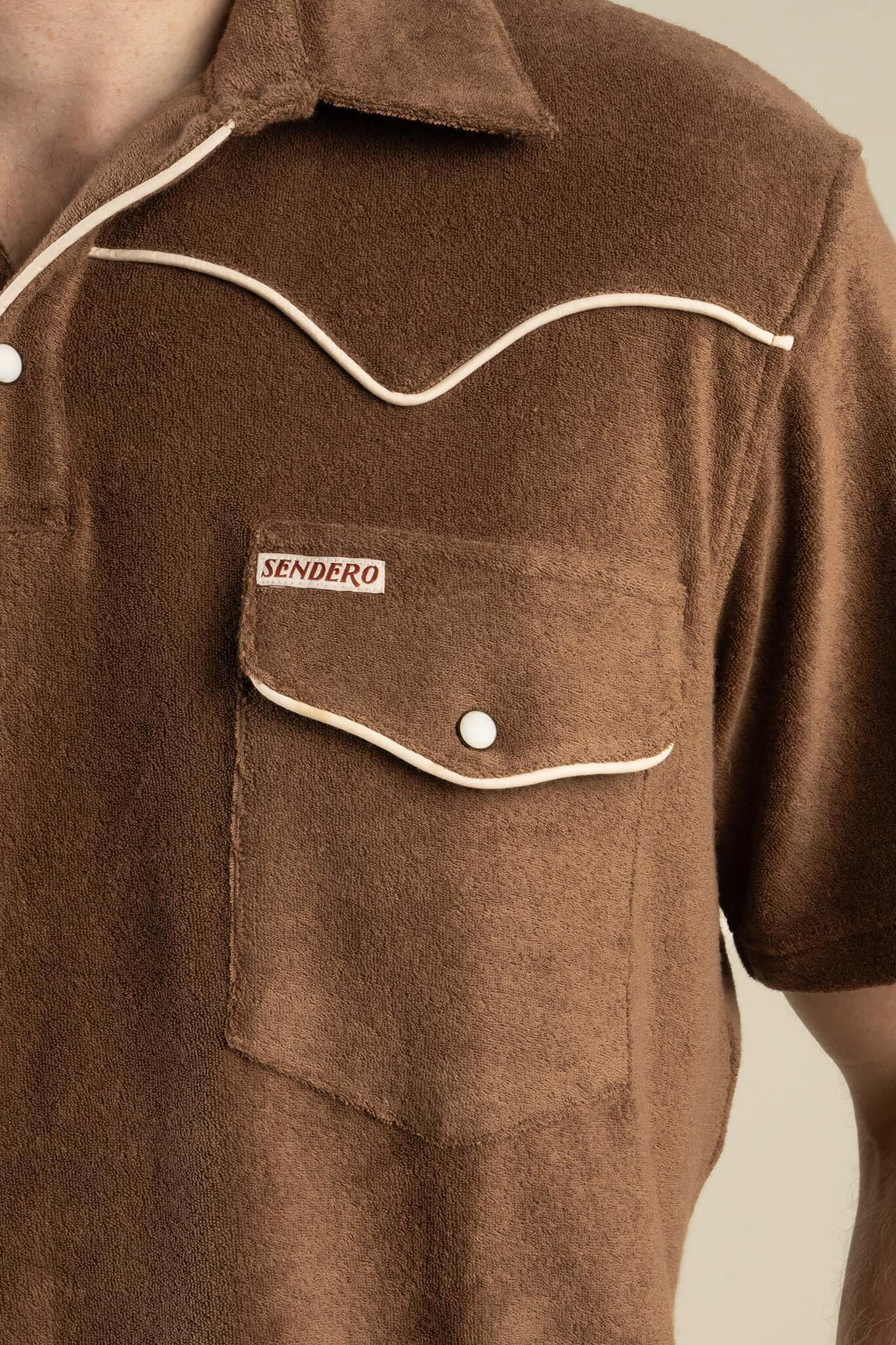 Sendero Cantina Terry Polo in light brown details