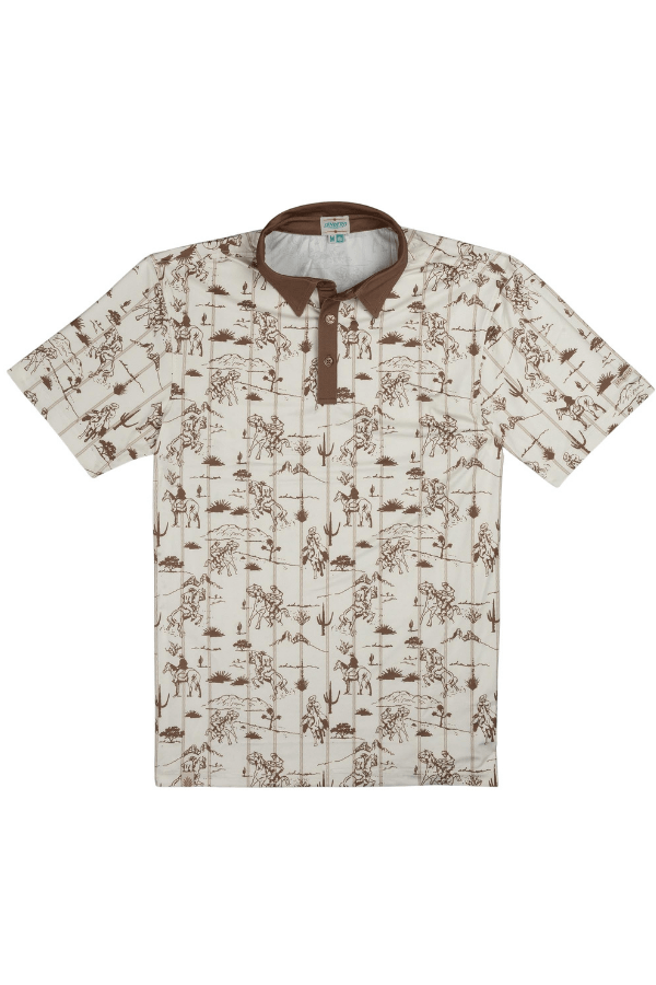 Sendero High Noon Performance Polo in desert rodeo
