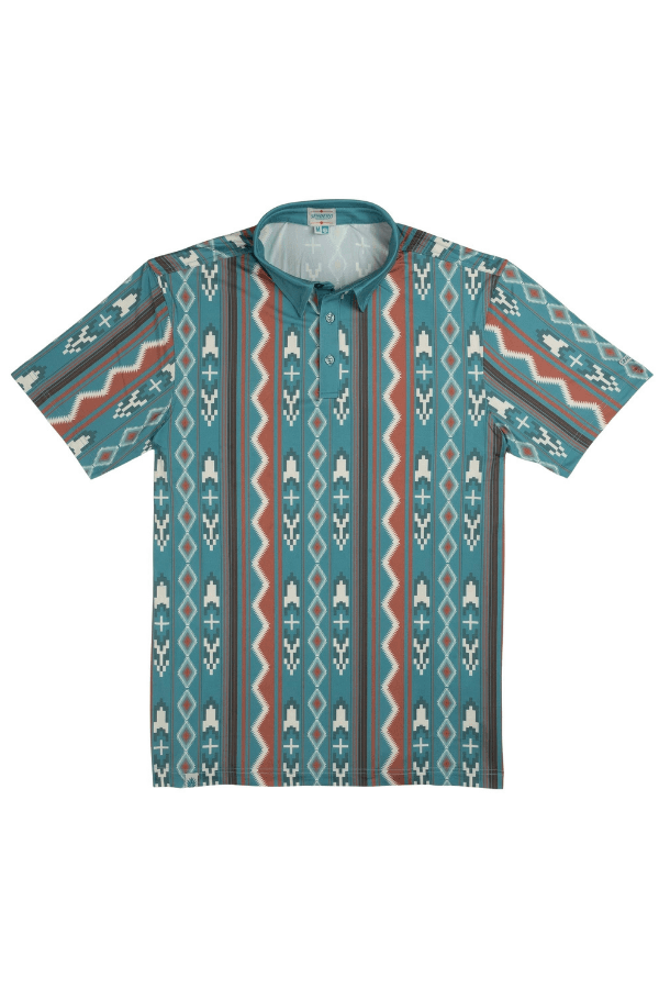 Sendero High Noon Performance Polo in nogales stripe