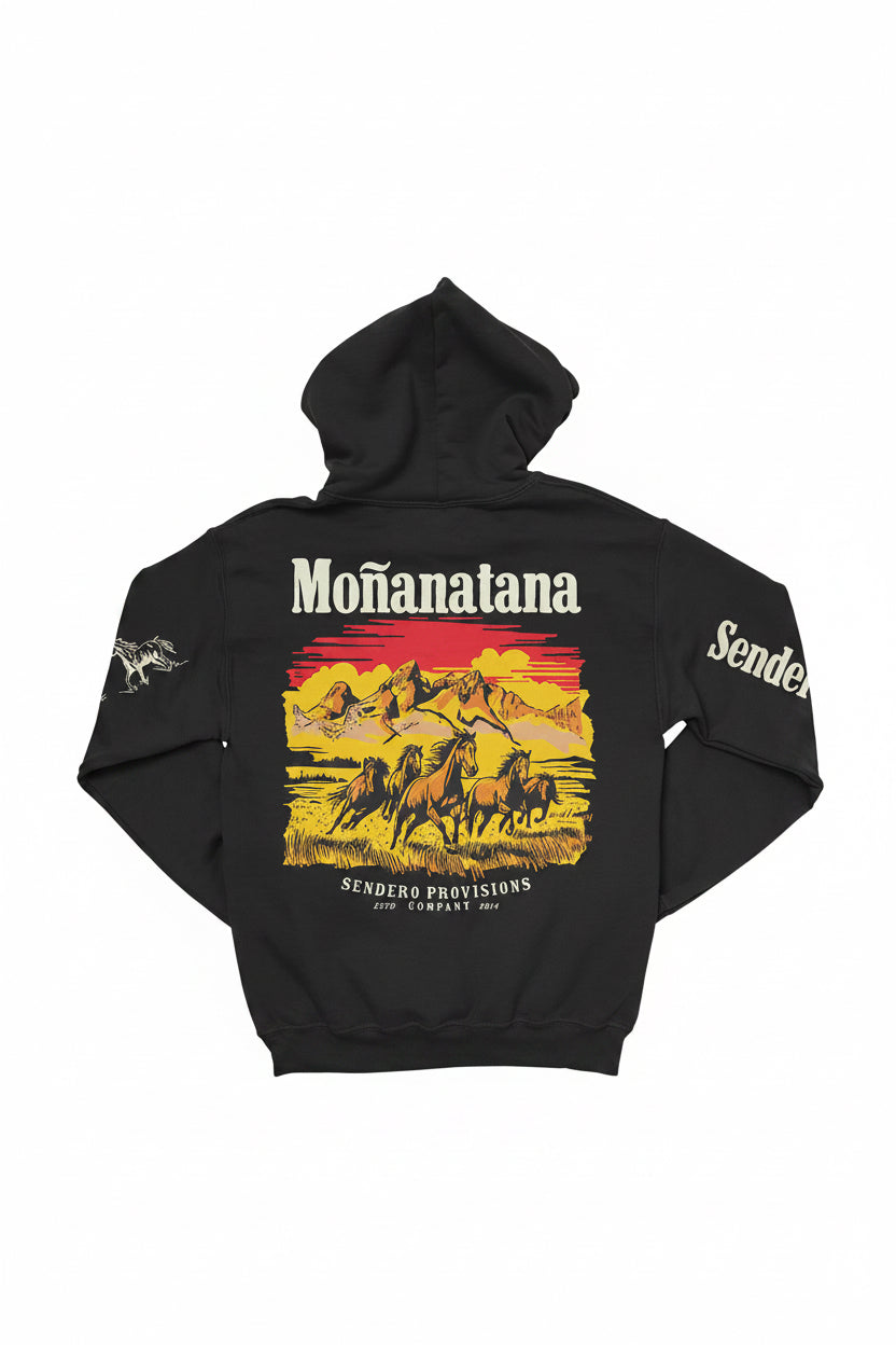 Sendero Provisions Co. Monanatana men's graphic hoodie with Western-inspired artwork and classic pullover design.