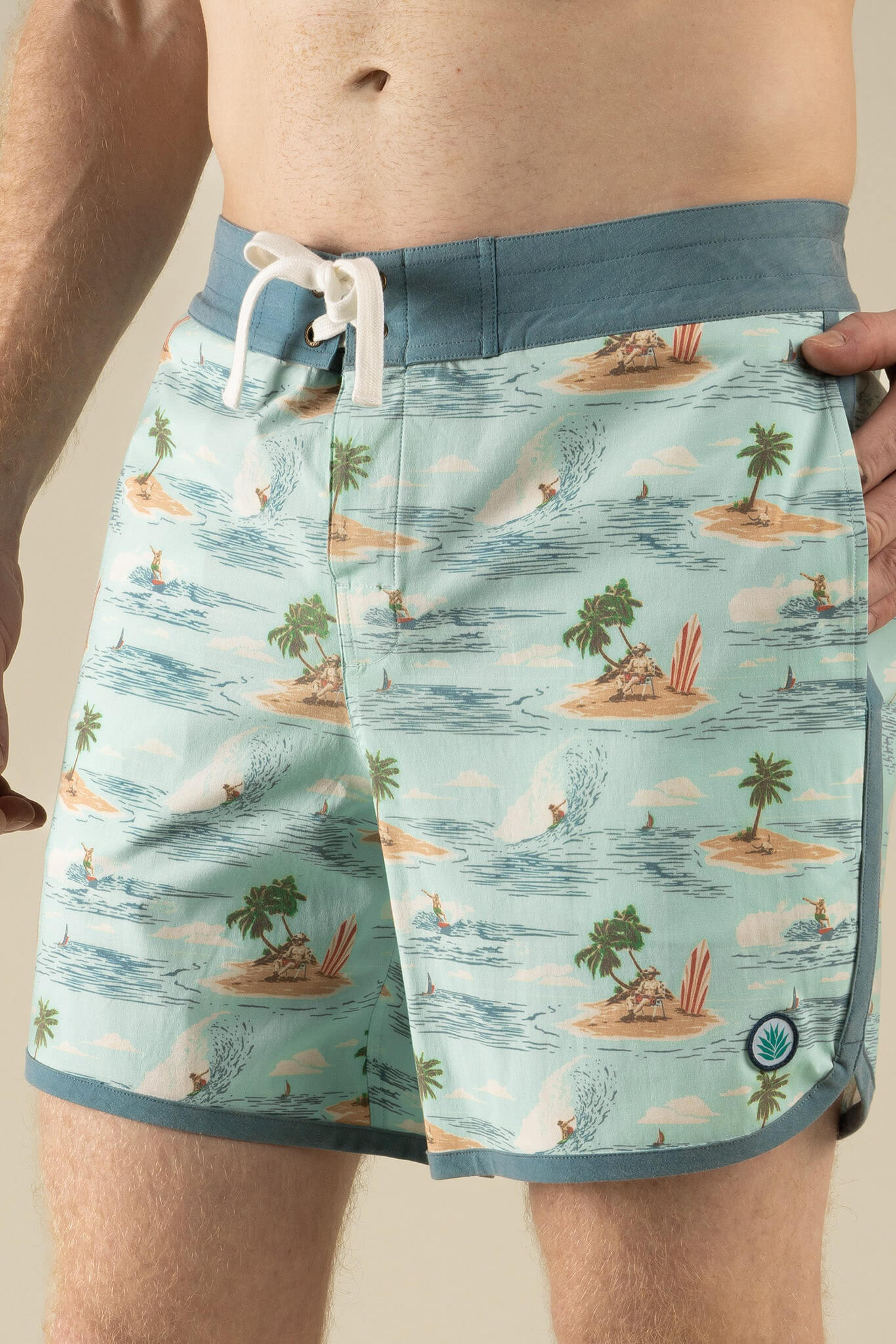 Point Bar Boardshorts in malibu cowboy by Sendero