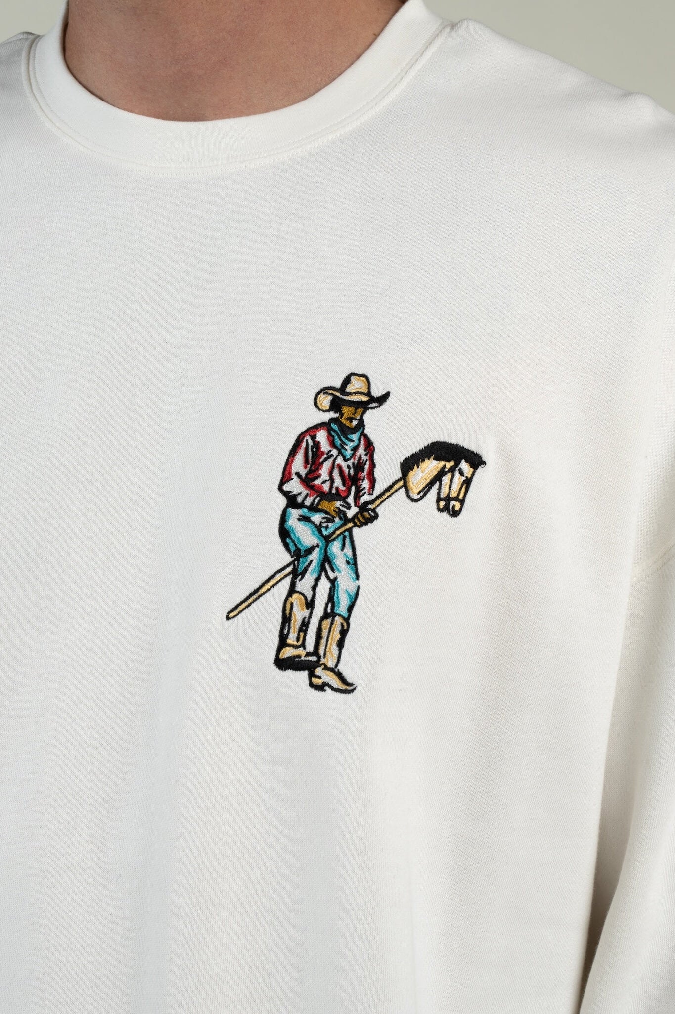 Sendero Provisions Co. Stick Horse men's graphic crewneck sweatshirt with Western-inspired artwork.