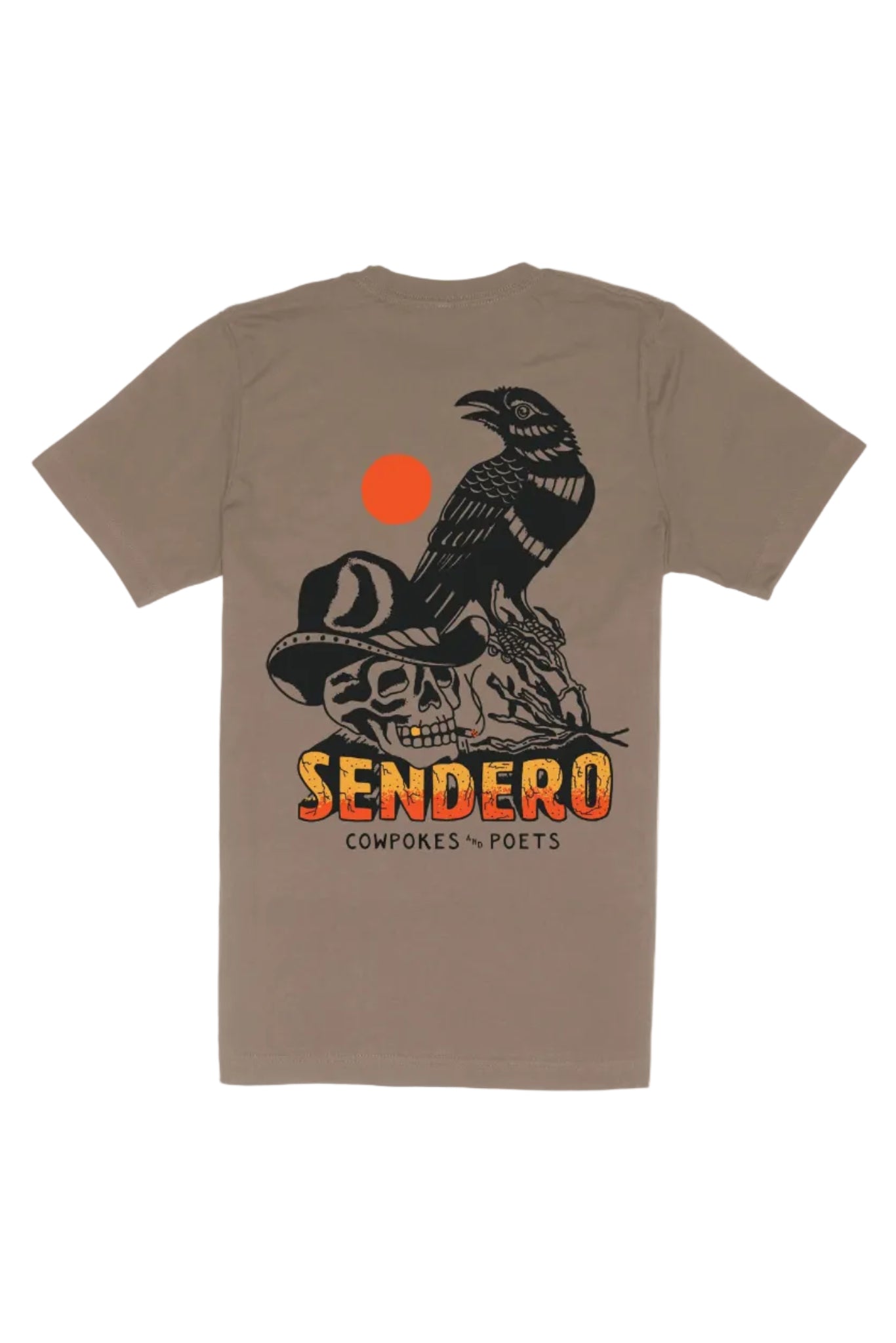 Sendero Cowpokes & Poets Shirt in Brown back print