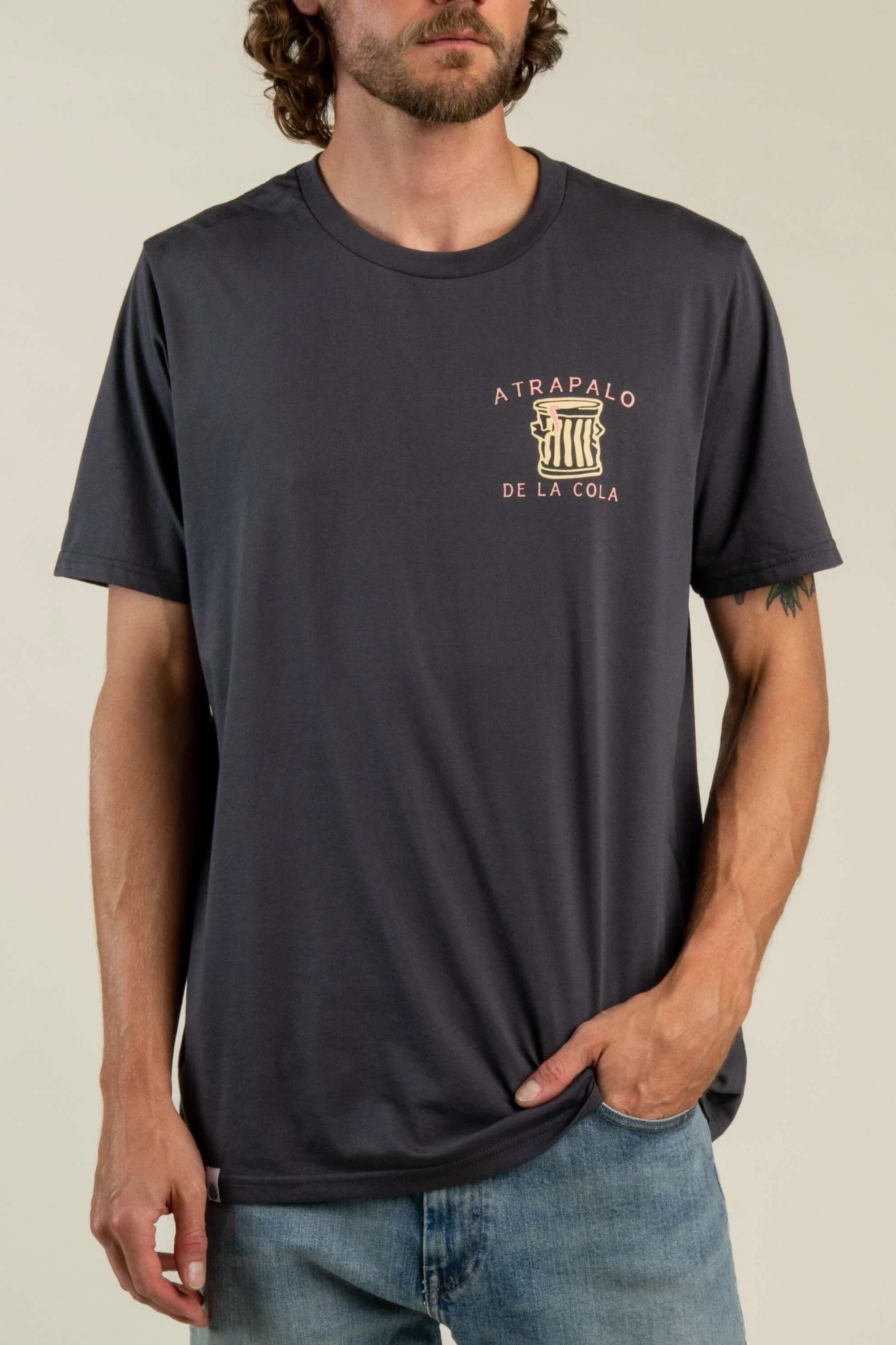Sendero Opossum T-Shirt in Charcoal front fit