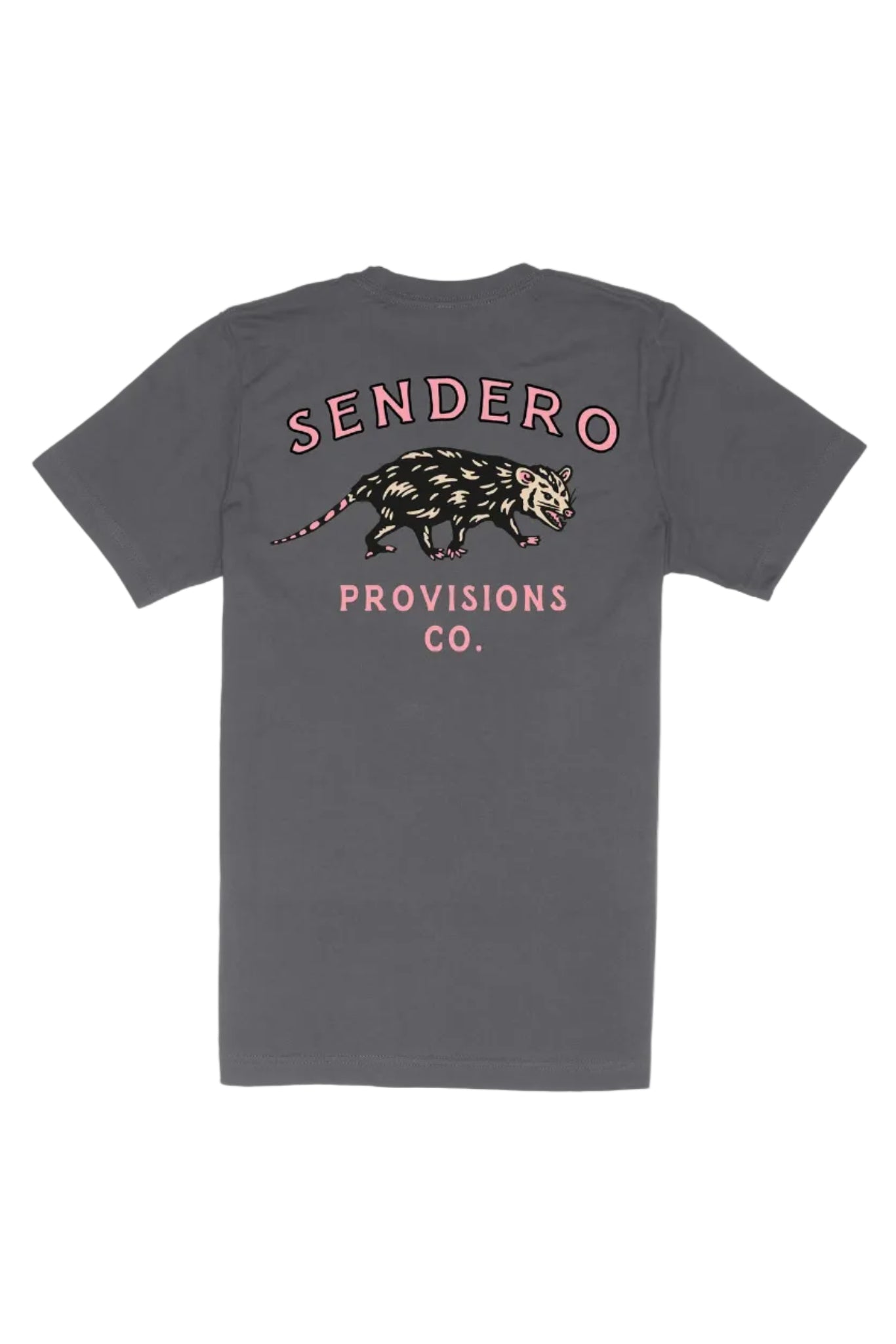 Sendero Opossum T-Shirt in Charcoal back graphic