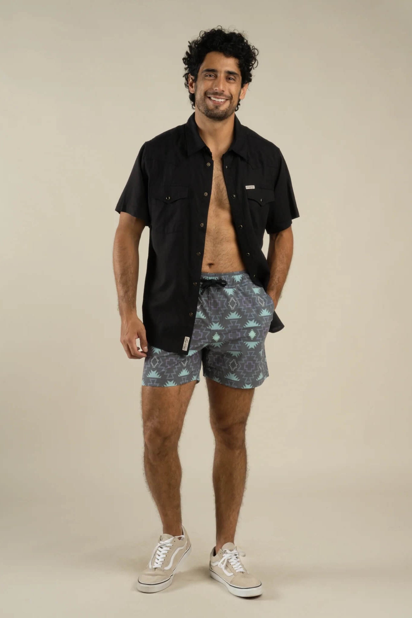 Sendero The Barton Elastic Boardshort in Chevron Dark