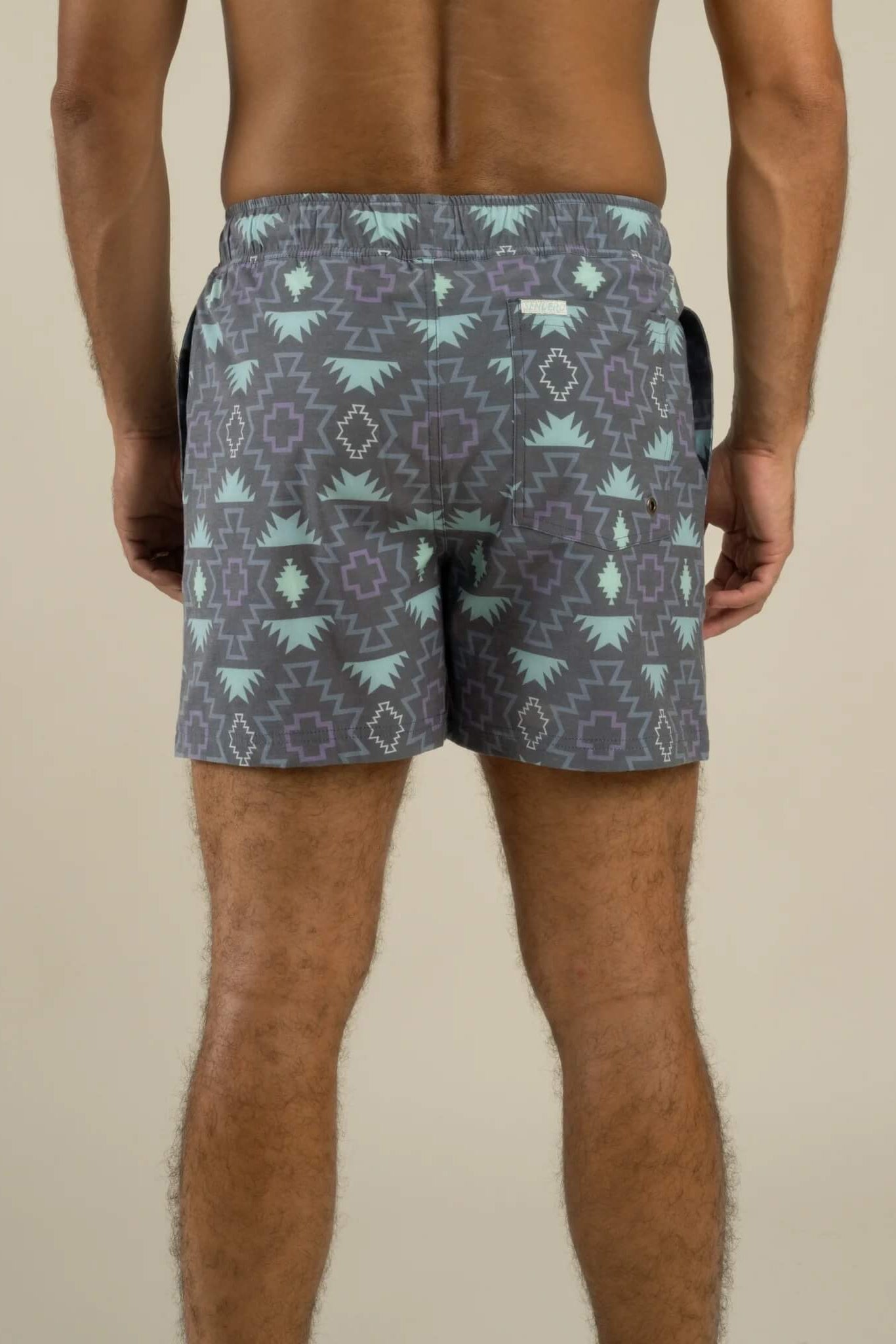 Sendero The Barton Elastic Boardshort in Chevron Dark back fit