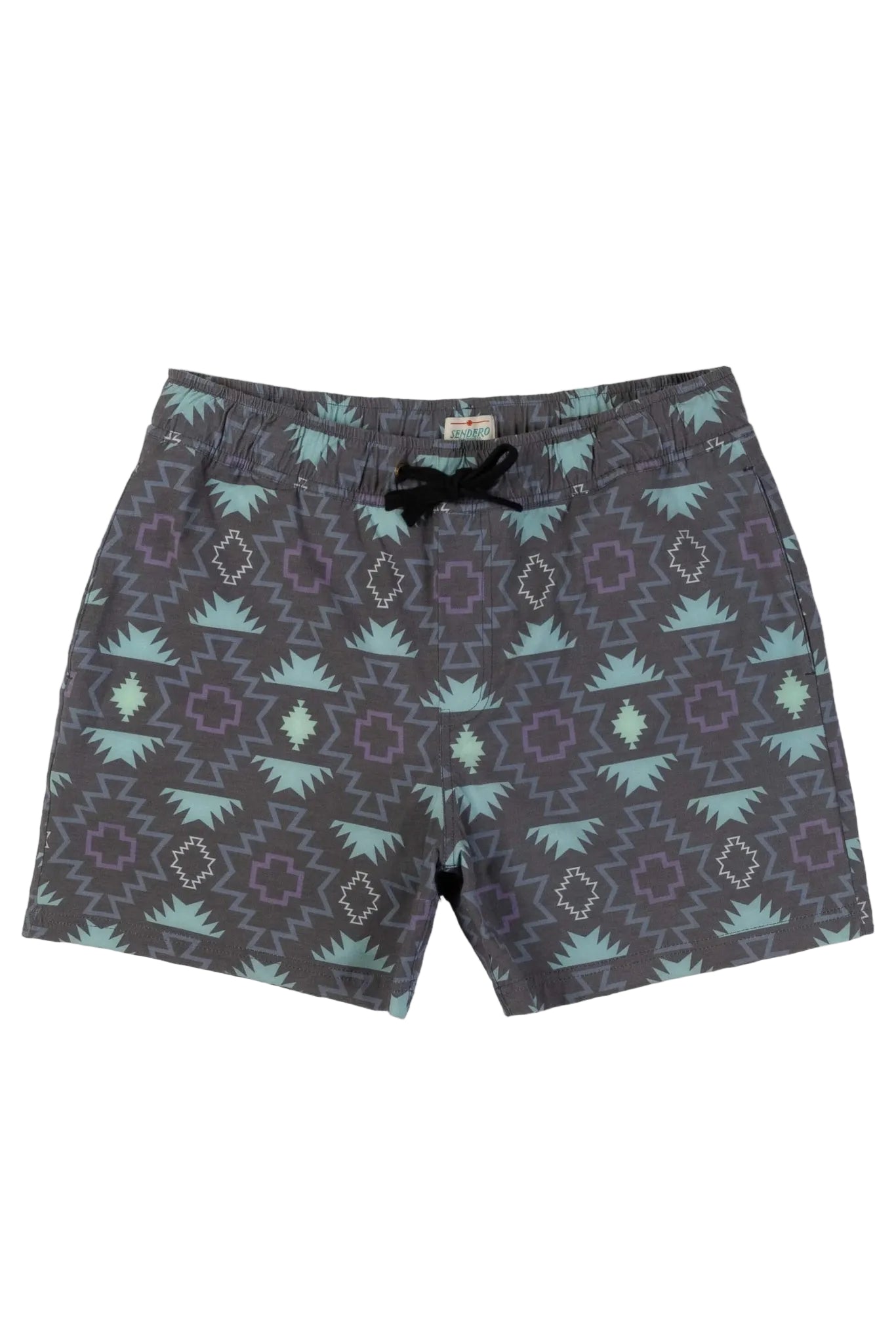 Sendero The Barton Elastic Boardshort in Chevron Dark flat product