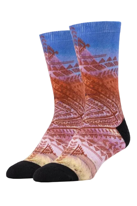Sock It Up Mens 360 Printed Crew Sock in Walk About