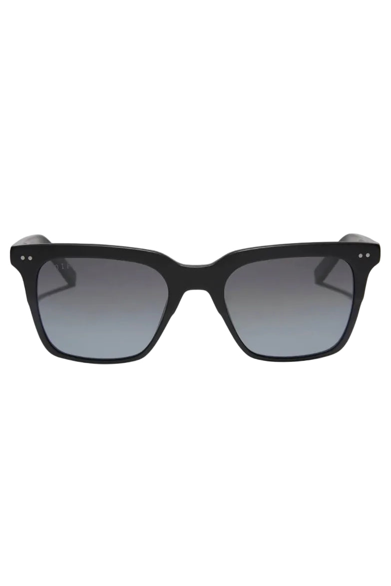 Diff Eyewear Billie Polarized Sunglasses in Matte Black + Blue Gradient front