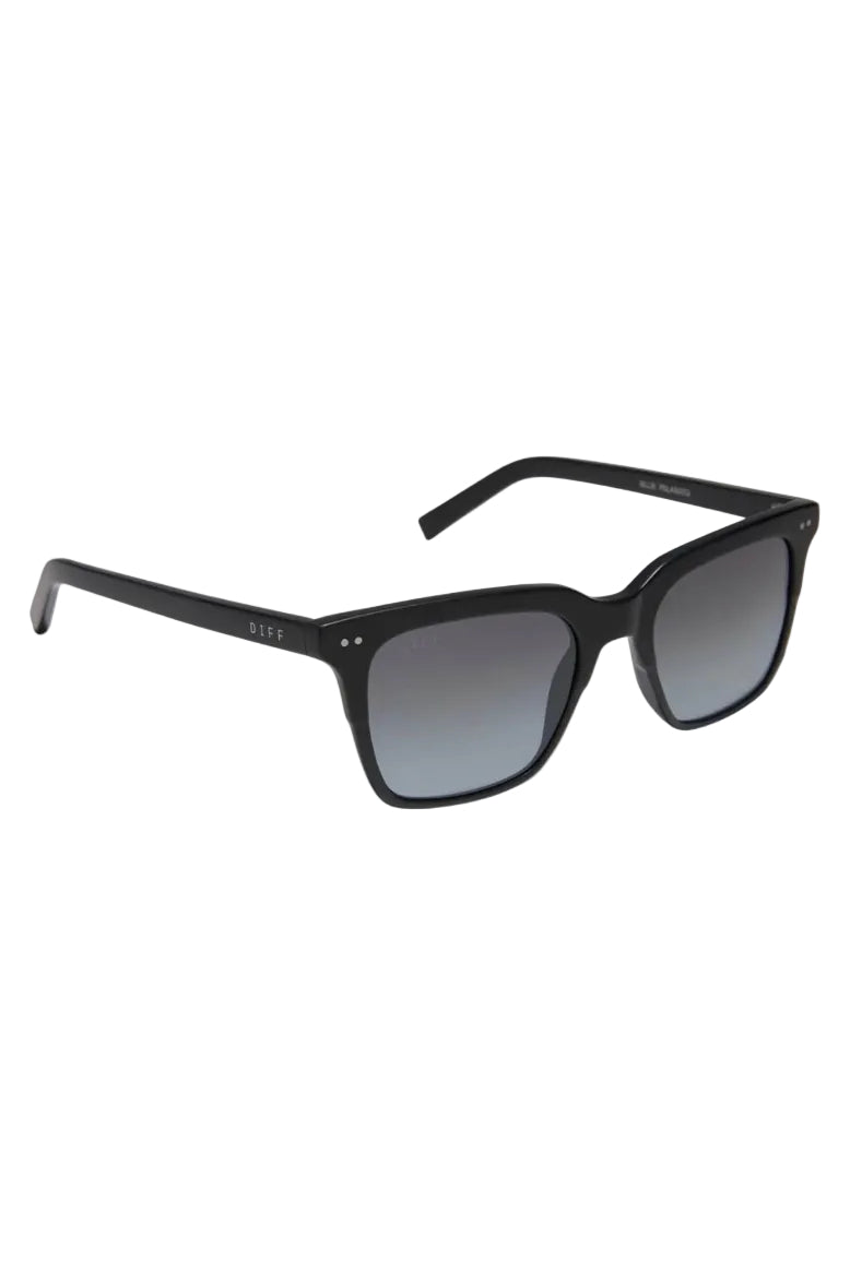 Billie Polarized Sunglasses in Matte Black + Blue Gradient by Diff Eyewear