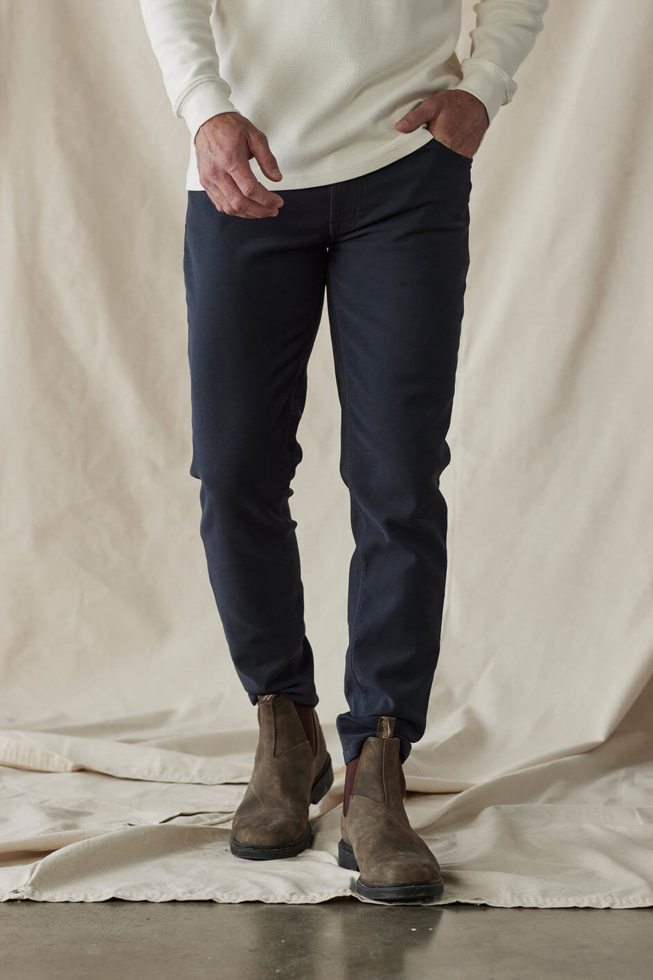 The Normal Brand Comfort Terry Pant in navy