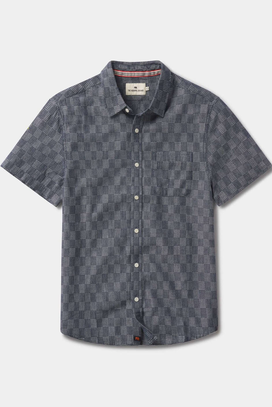 The Normal Brand Freshwater Button Up in summer navy check