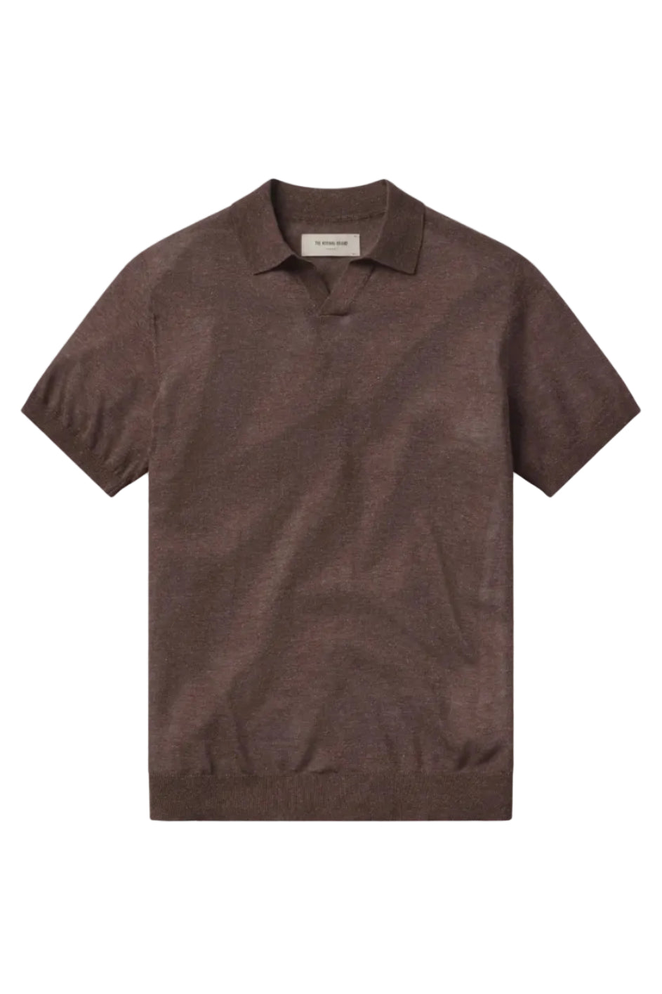 The Normal Brand Summer Linen-Blend Polo in Espresso flat product
