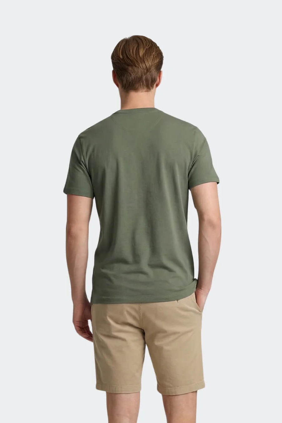 Vuatra Slub Henley Shirt in Olive back fit