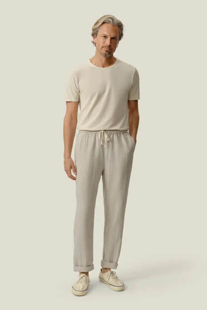 Alex Crane Bo Pants in salt lines