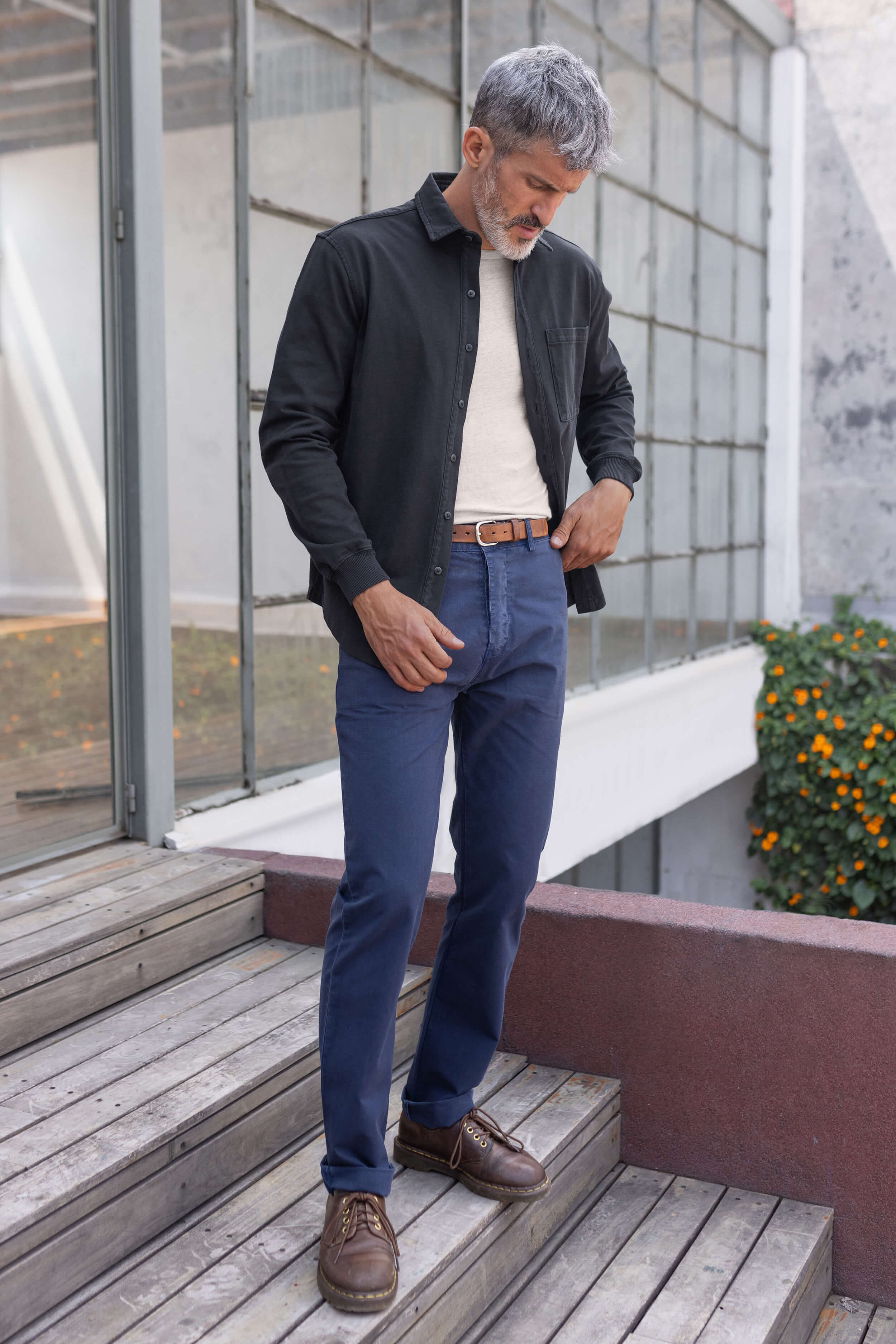 Alex Crane Caza Knit shirt in midnight lifestyle