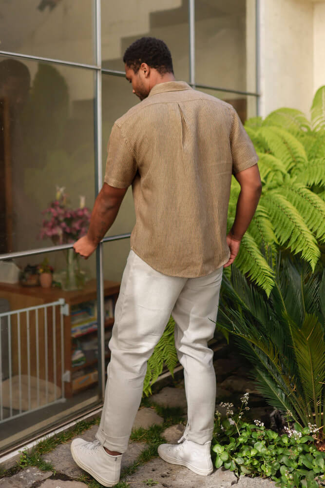 Alex Crane ola shirt in overdye chai lifestyle