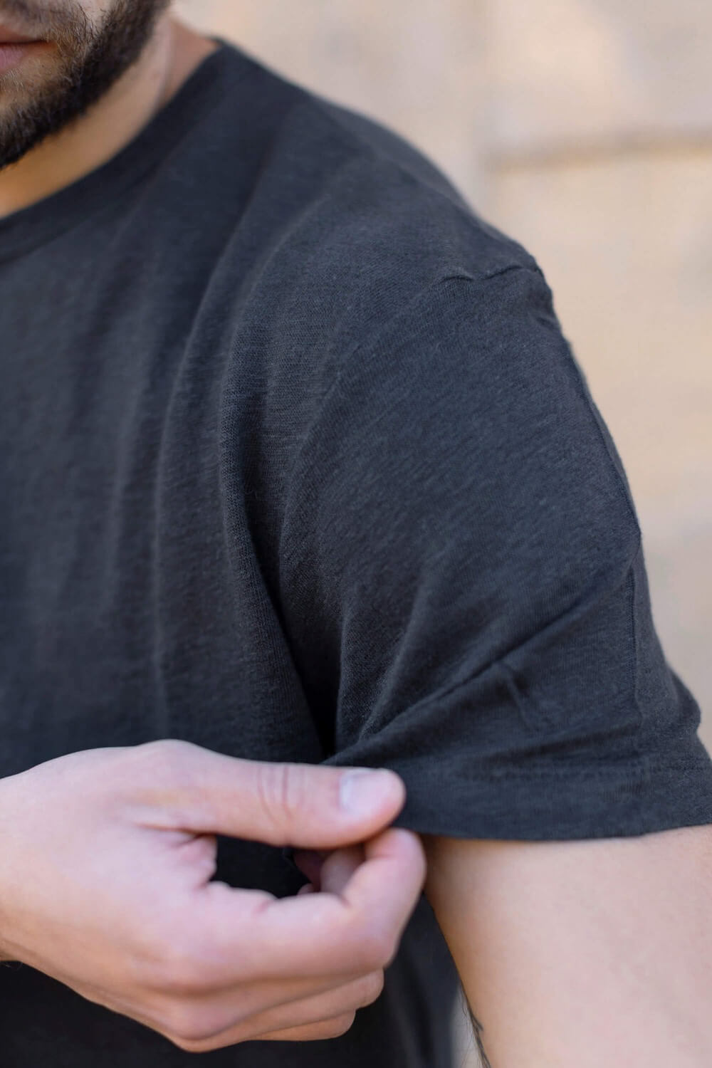 Alex Crane sun tee in night close up