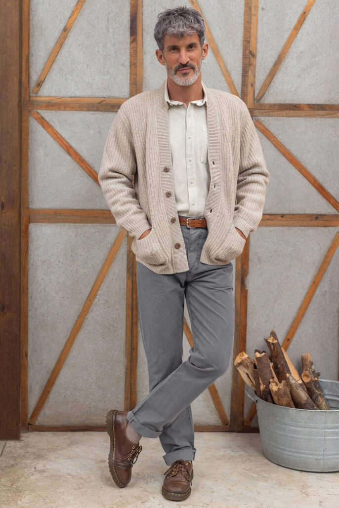 Alex Crane Vale Cardigan in bone outfit
