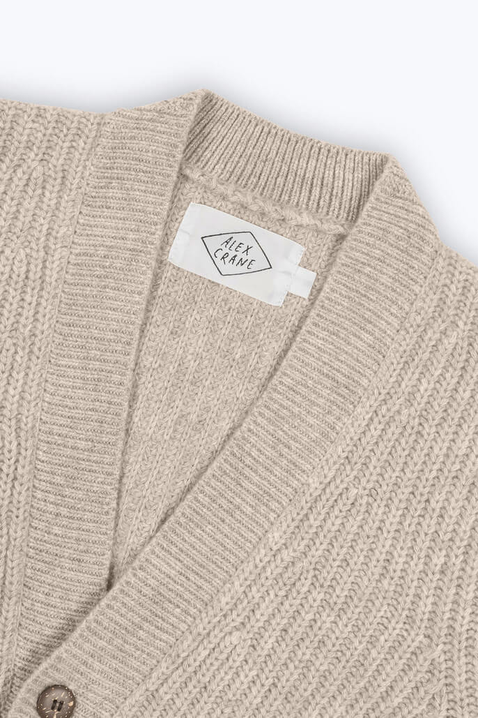 Alex Crane Vale Cardigan in bone texture