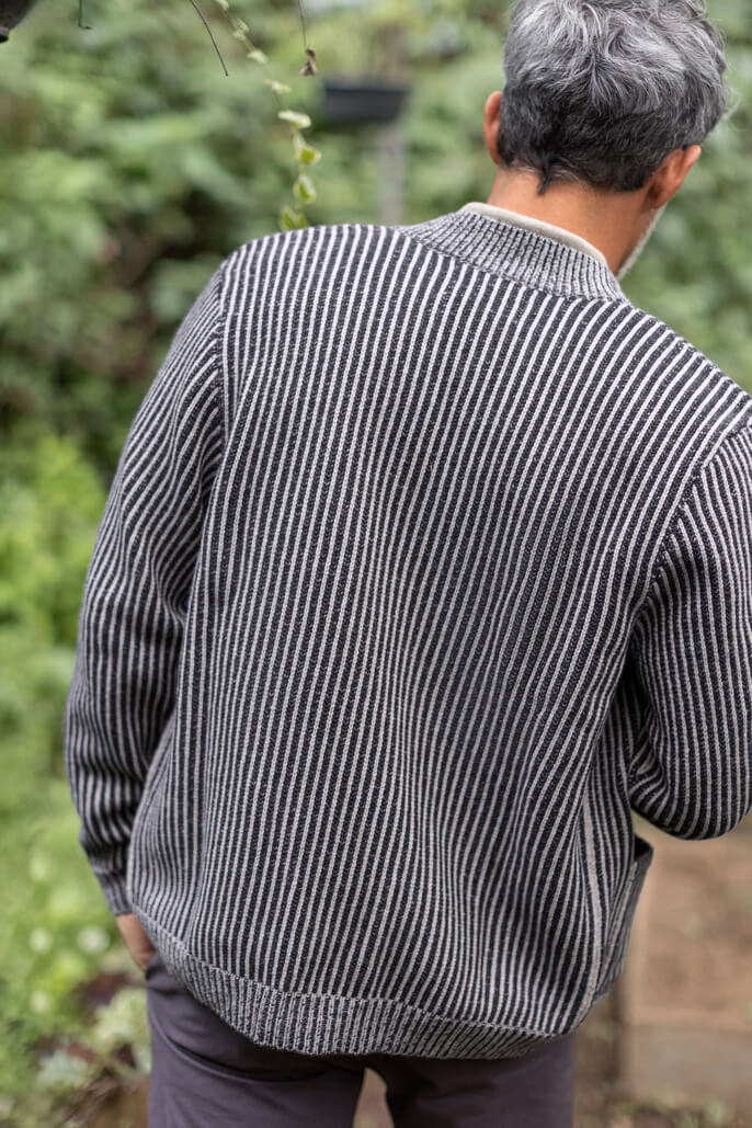 Alex Crane Vale Cardigan in lines back