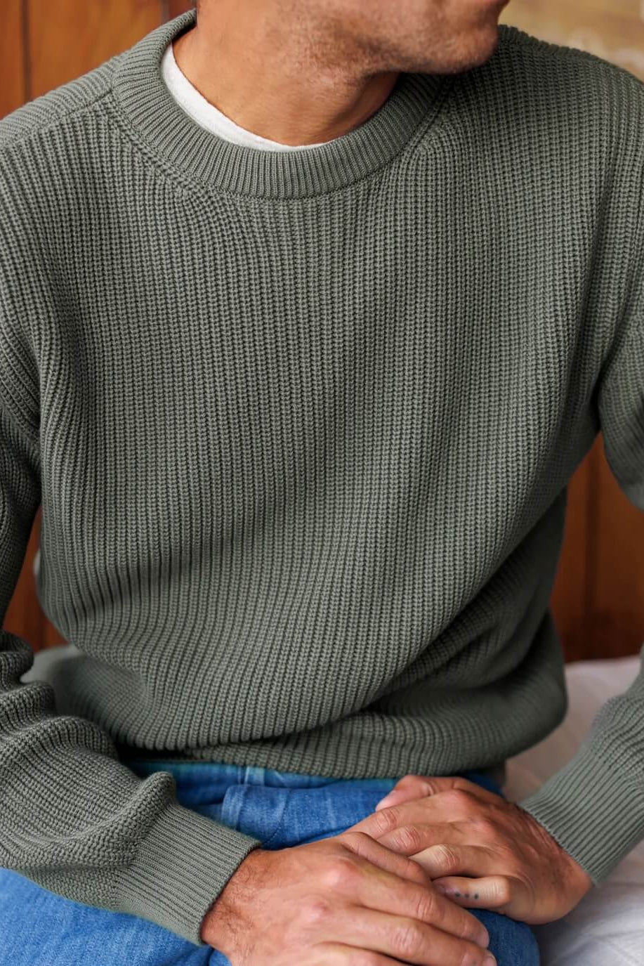 Alex Crane Bay Sweater in Pine style