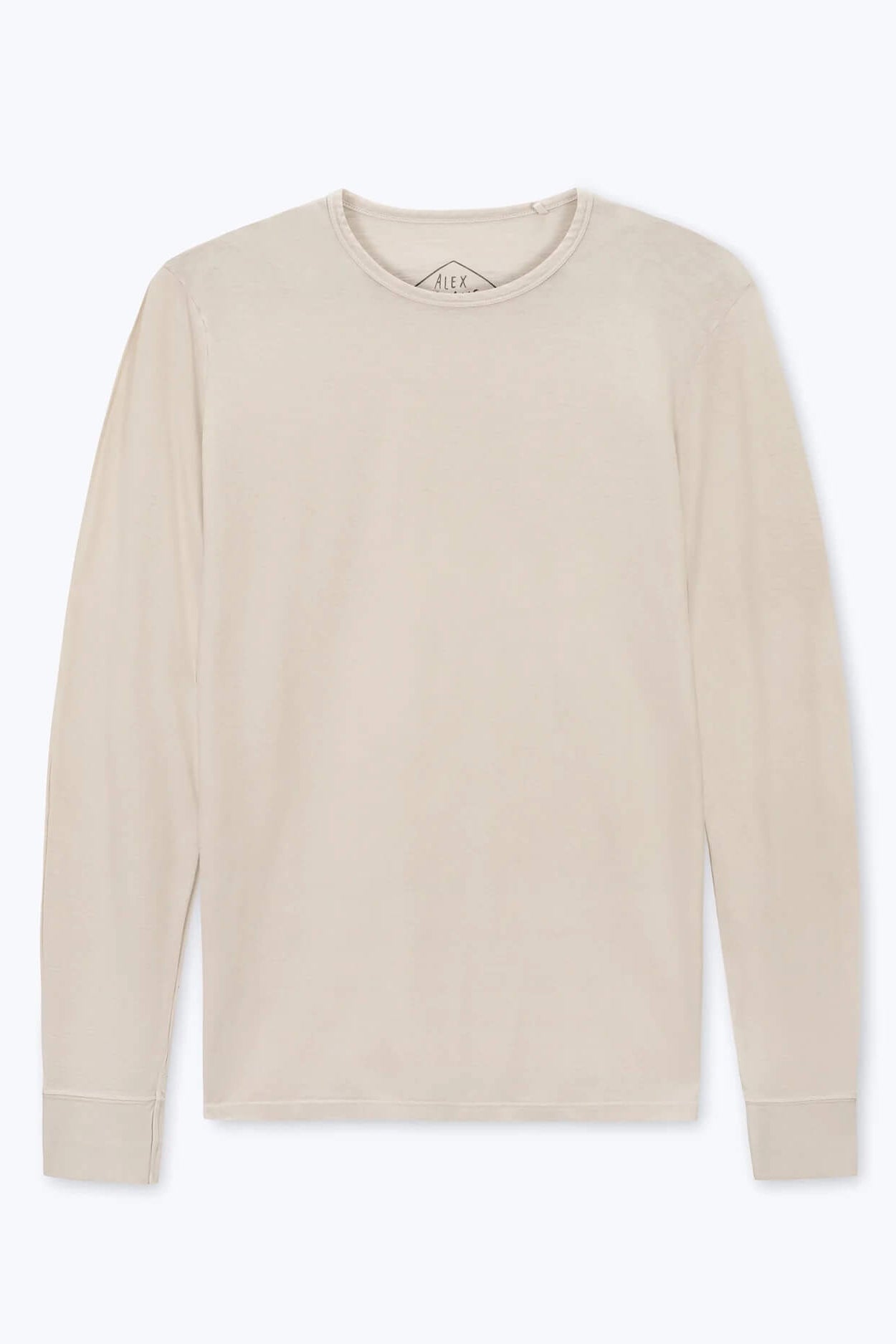 Alex Crane Crepe Long Sleeve Tee in Cream flat product
