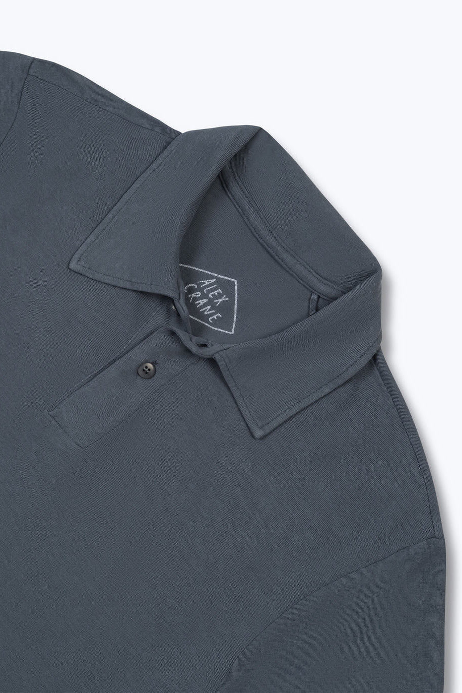 Alex Crane Crepe Polo in Lake close up