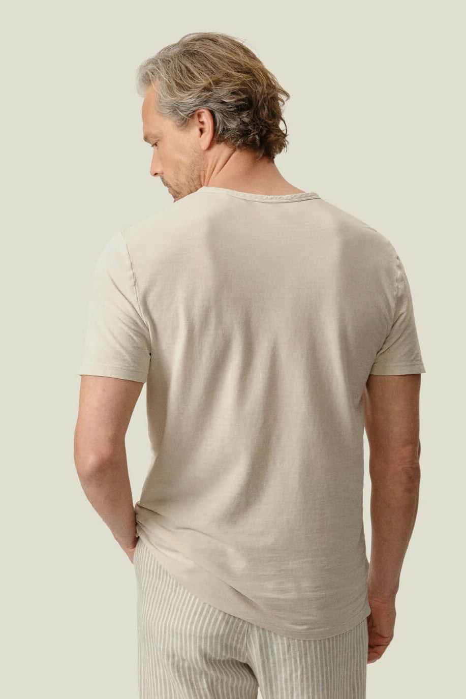 Alex Crane Crepe Tee in Cream back