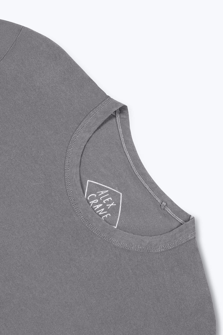 Alex Crane Crepe Tee in Silver close up